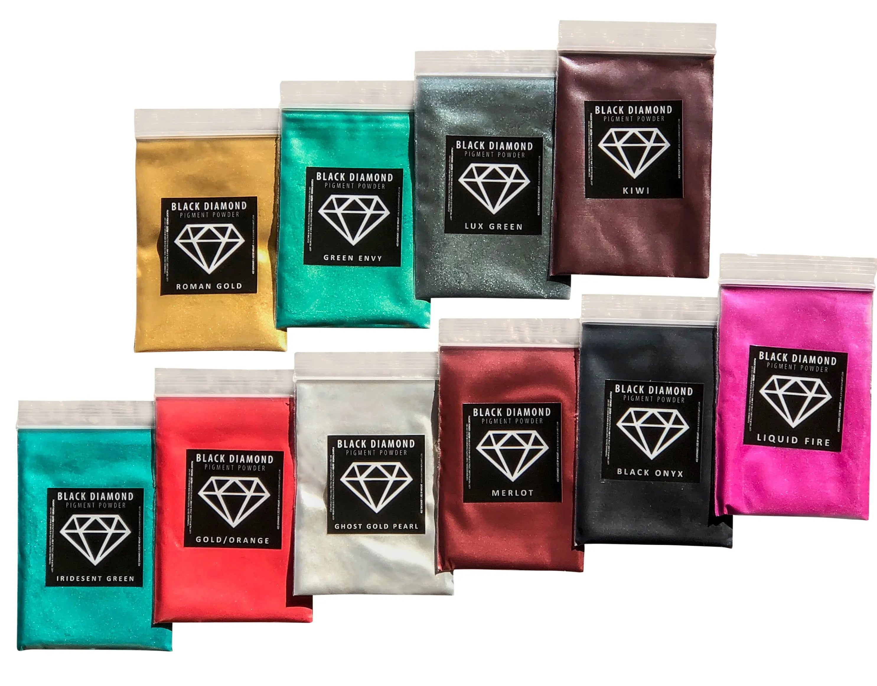 VARIETY PACK 6 (10 COLORS) powder pigment variety packs Black Diamond