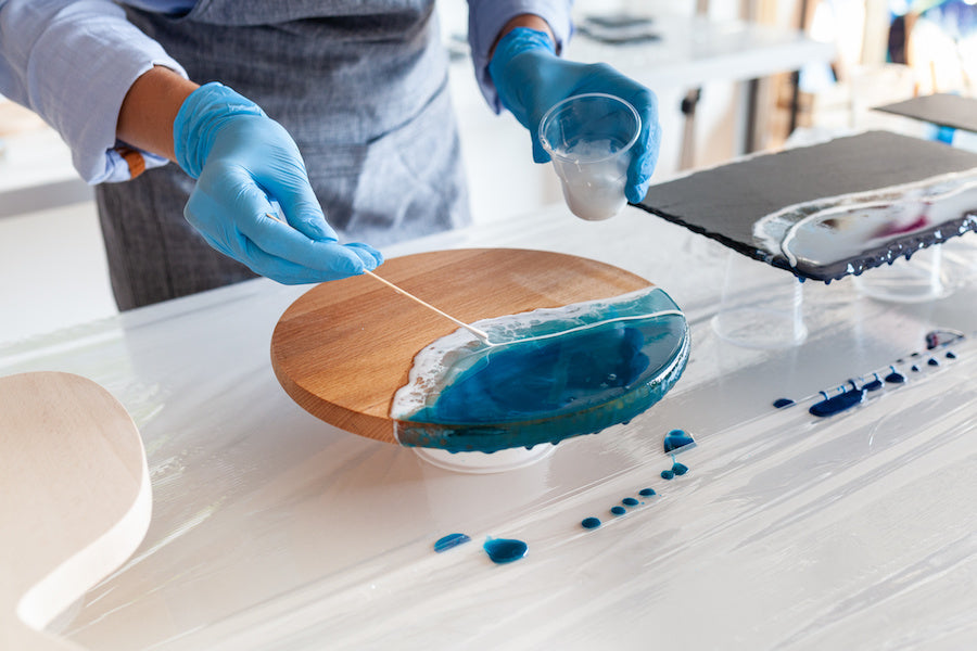 Table Océan Résine Epoxy Bleue SNGAPOUR