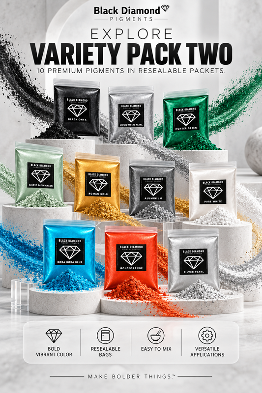 VARIETY PACK 2 (10 COLORS) powder pigment packs Black Diamond Pigments®
