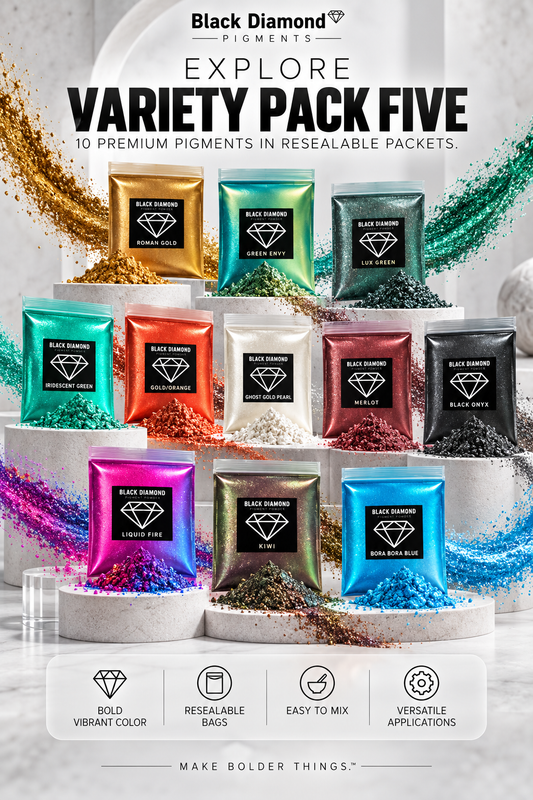 VARIETY PACK 5 (10 COLORS) powder pigment variety packs Black Diamond Pigments®