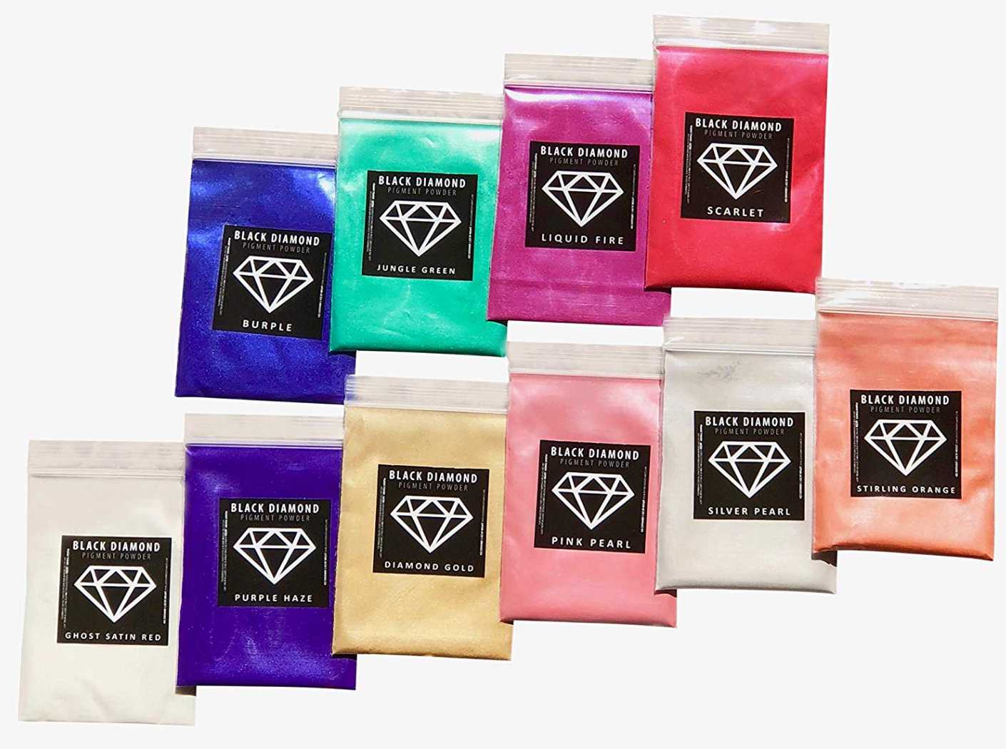 VARIETY PACK 3 (10 COLORS) mica powder pigment packs Black Diamond Pigments® - Black Diamond Pigments