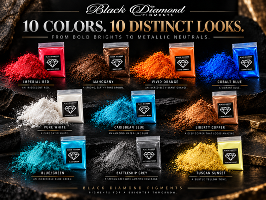 VARIETY PACK 1 (10 COLORS) powder pigment packs Black Diamond Pigments®