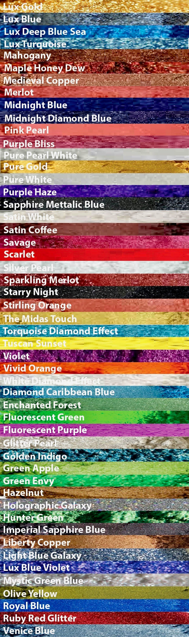 Ruby Red Color Chart