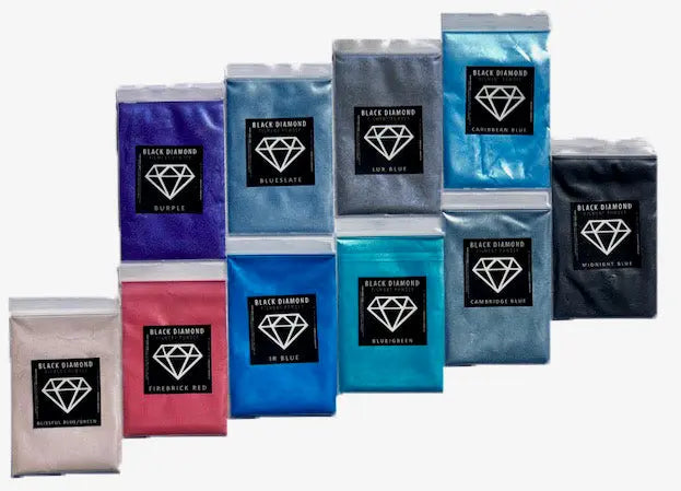 "14 COLOR MICA PIGMENT BOX 3" (Epoxy,Paint,Color,Art) Black Diamond Pigments - Black Diamond Pigments