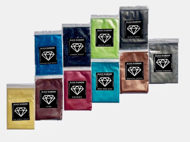 VARIETY PACK 16 (10 COLORS) mica powder pigment variety packs  Black Diamond Pigments® - Black Diamond Pigments