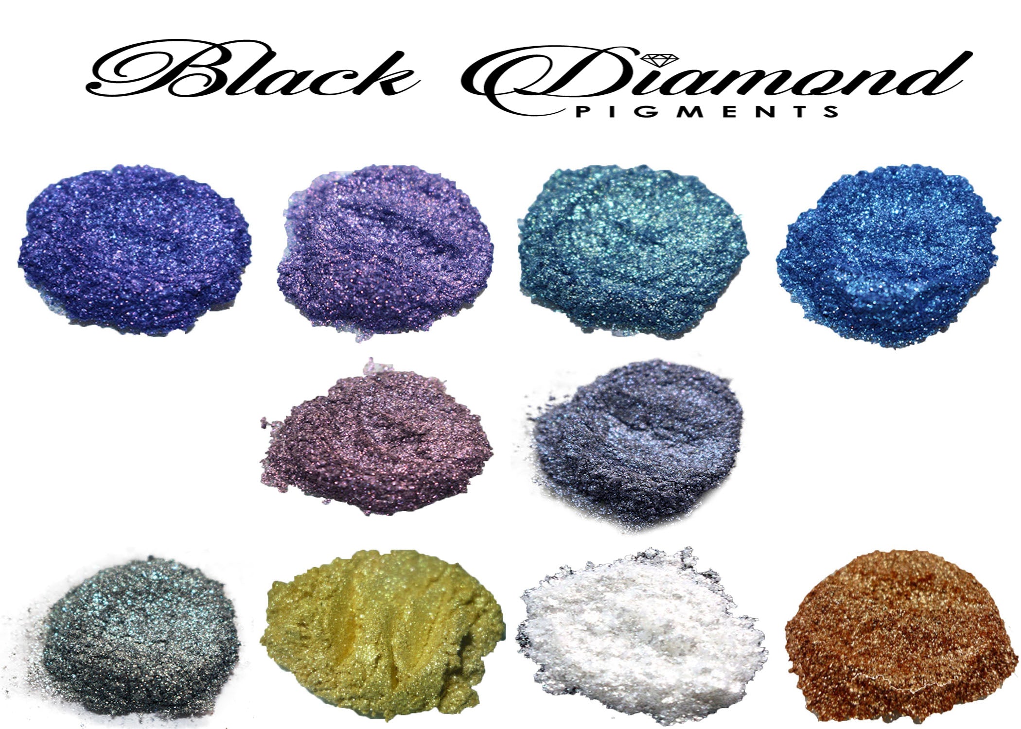 VARIETY PACK 10 (10 COLORS) mica powder pigment variety packs  Black Diamond Pigments® - Black Diamond Pigments
