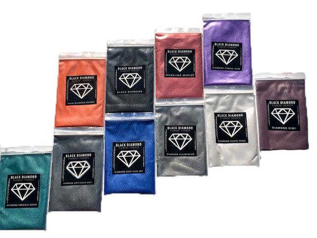 VARIETY PACK 12 (10 COLORS) mica powder pigment variety packs  Black Diamond Pigments® - Black Diamond Pigments