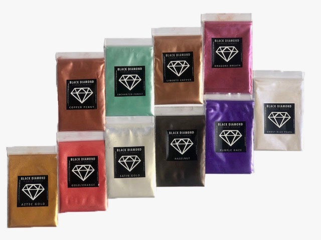 VARIETY PACK 18 (10 COLORS) mica powder pigment variety packs  Black Diamond Pigments® - Black Diamond Pigments