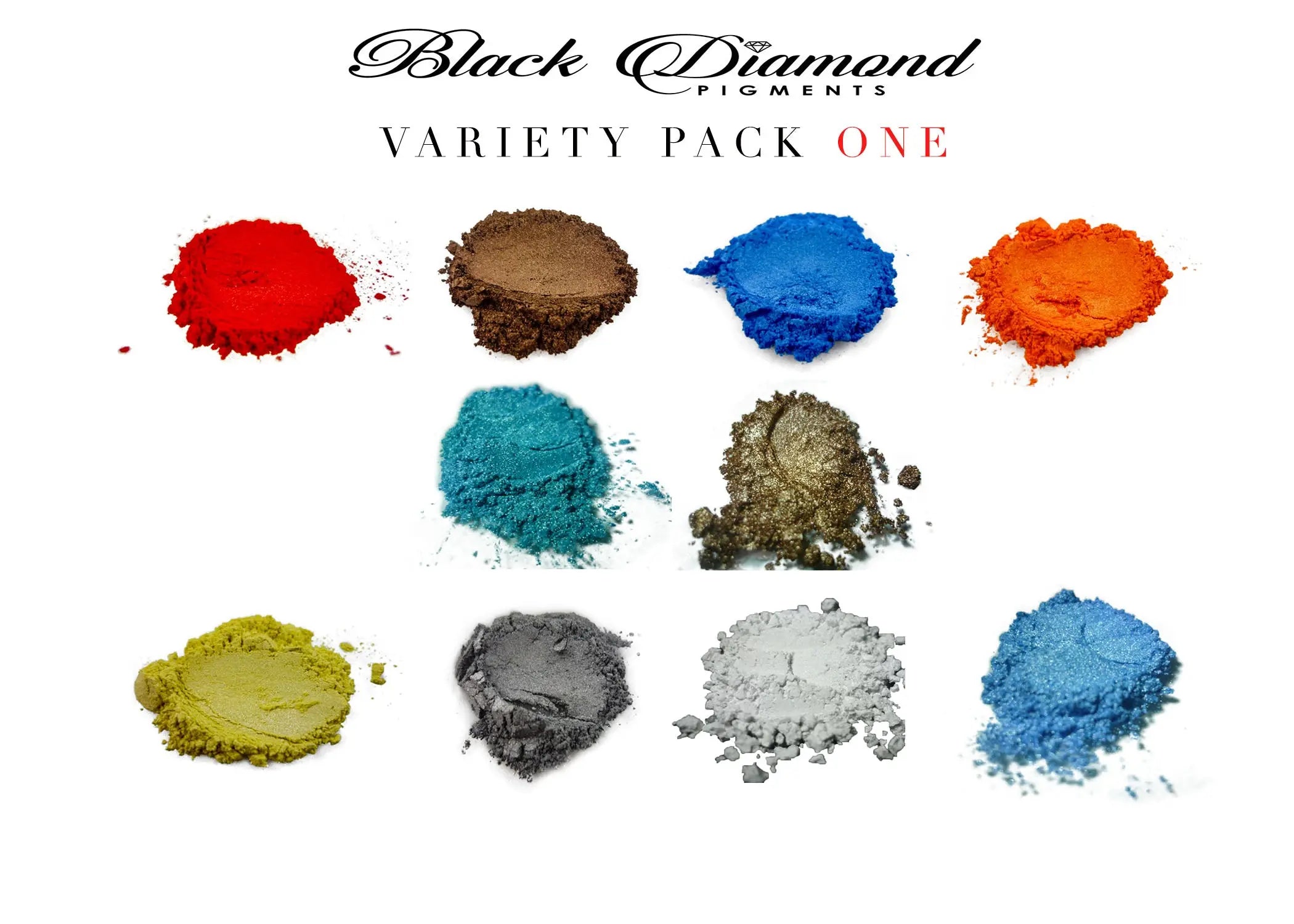 VARIETY PACK 1 (10 COLORS) mica powder pigment packs Black Diamond Pigments® - Black Diamond Pigments