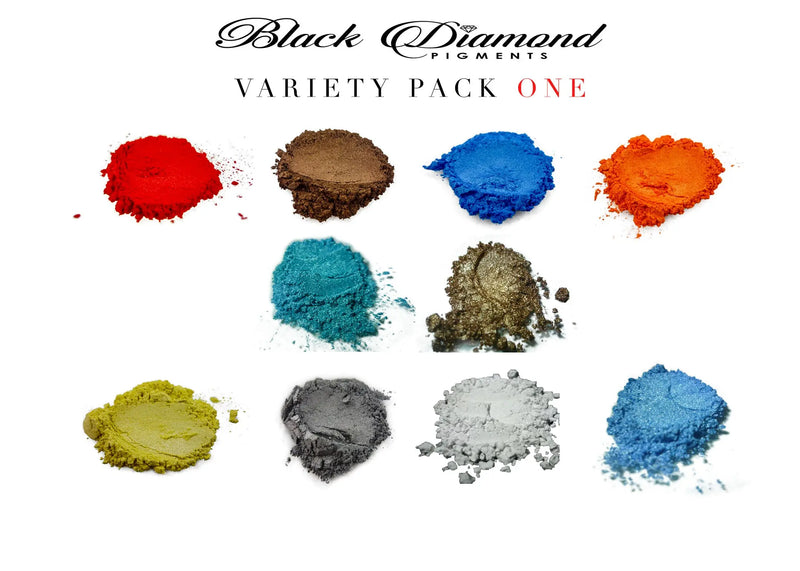 VARIETY PACK 1 (10 COLORS) mica powder pigment packs Black Diamond Pigments® - Black Diamond Pigments
