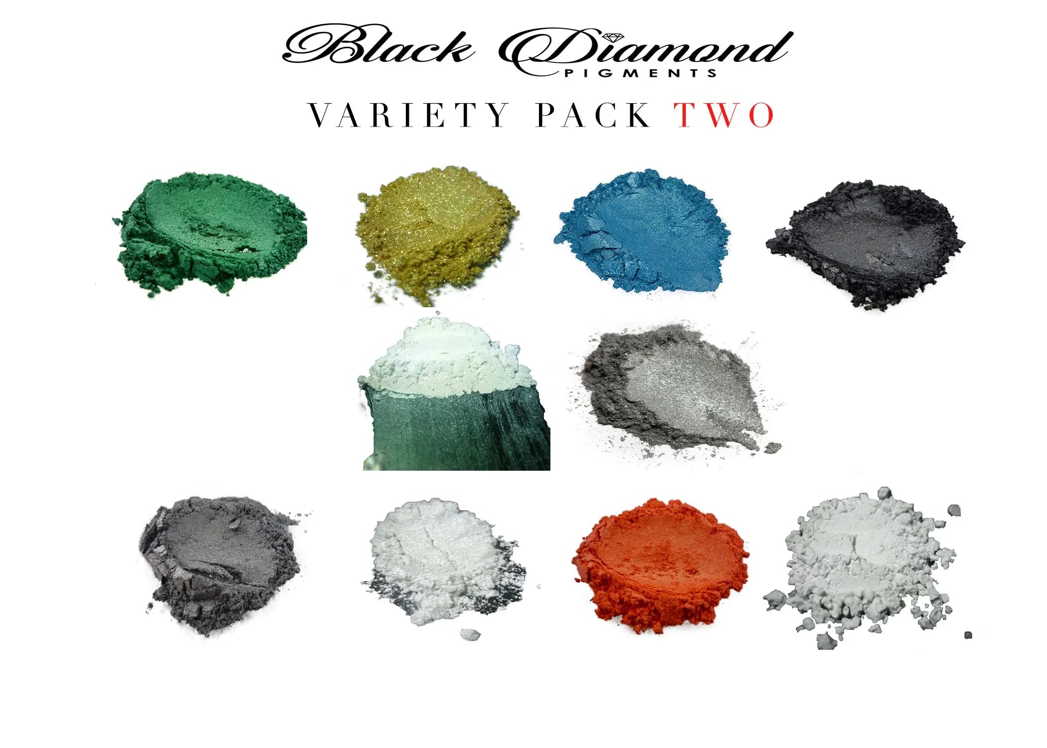 VARIETY PACK 12 (10 COLORS) powder pigment variety packs Black Diamond