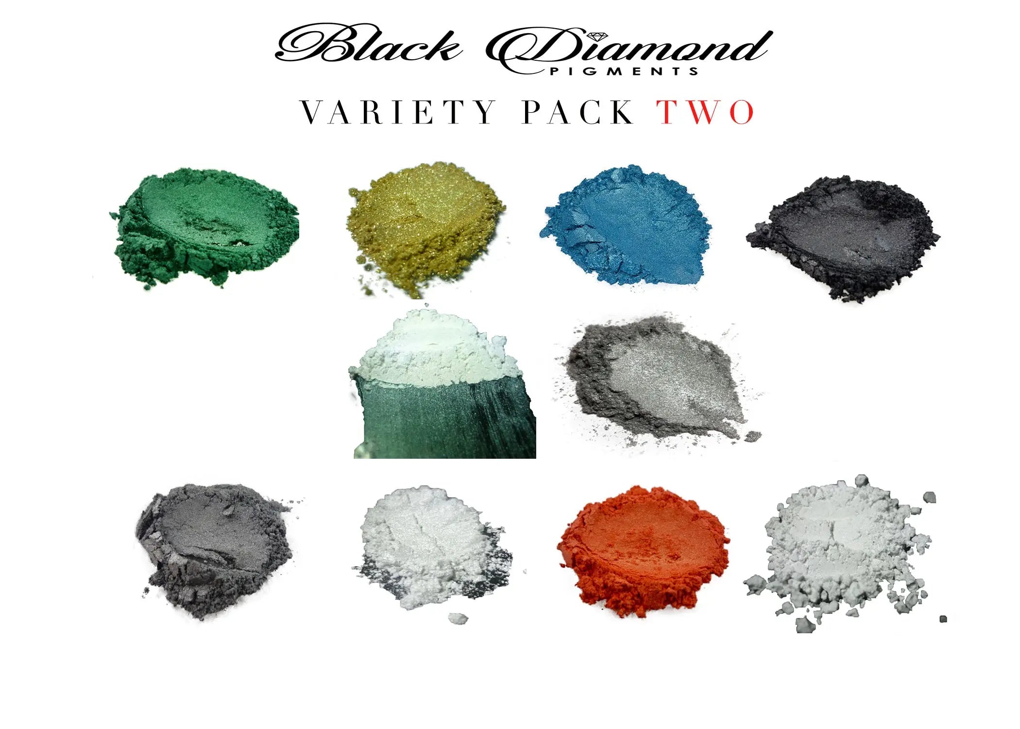 VARIETY PACK 2 (10 COLORS) mica powder pigment packs Black Diamond Pigments® - Black Diamond Pigments