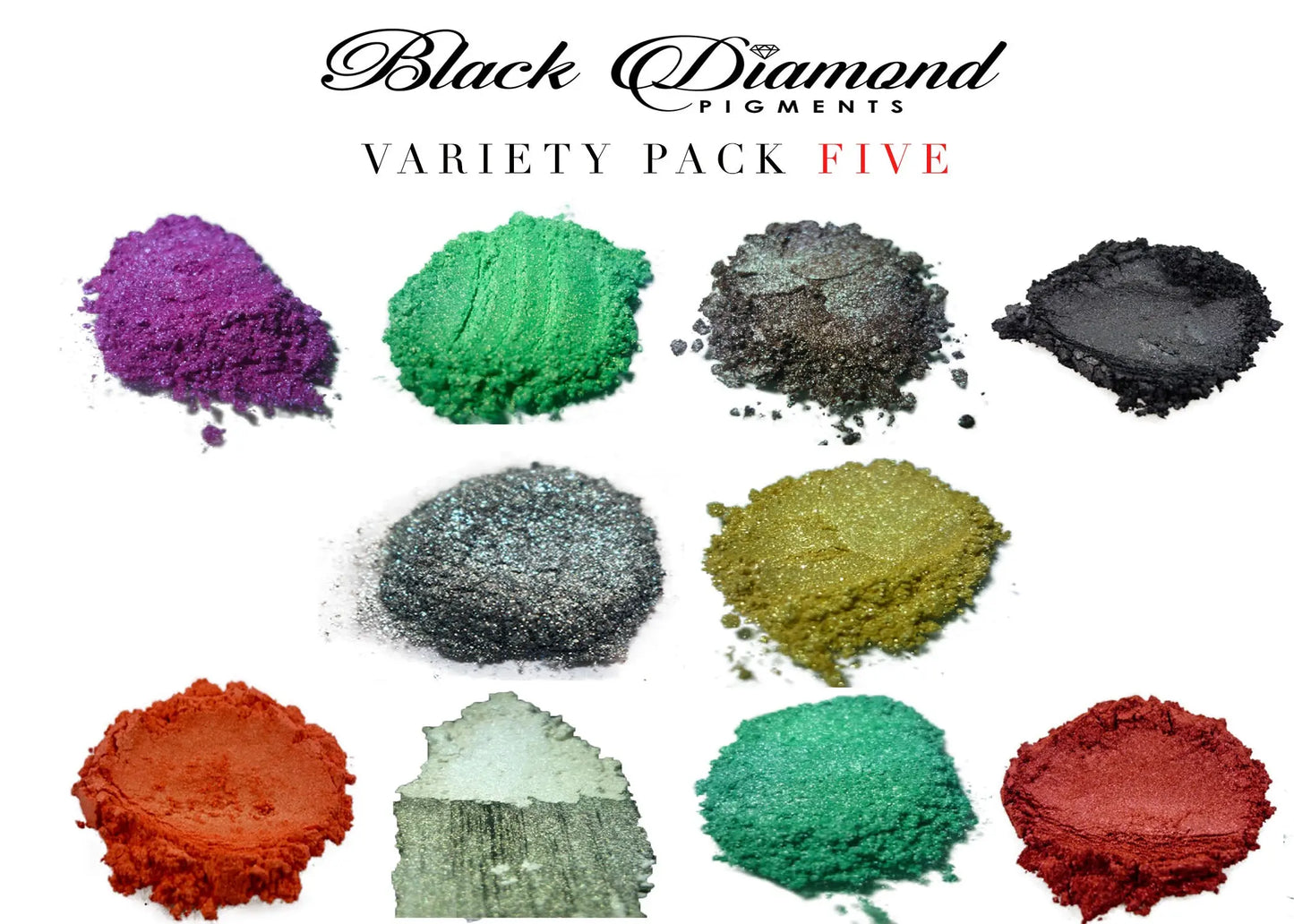VARIETY PACK 5 (10 COLORS) Mica Powder pigment variety pack Black Diamond Pigments® - Black Diamond Pigments