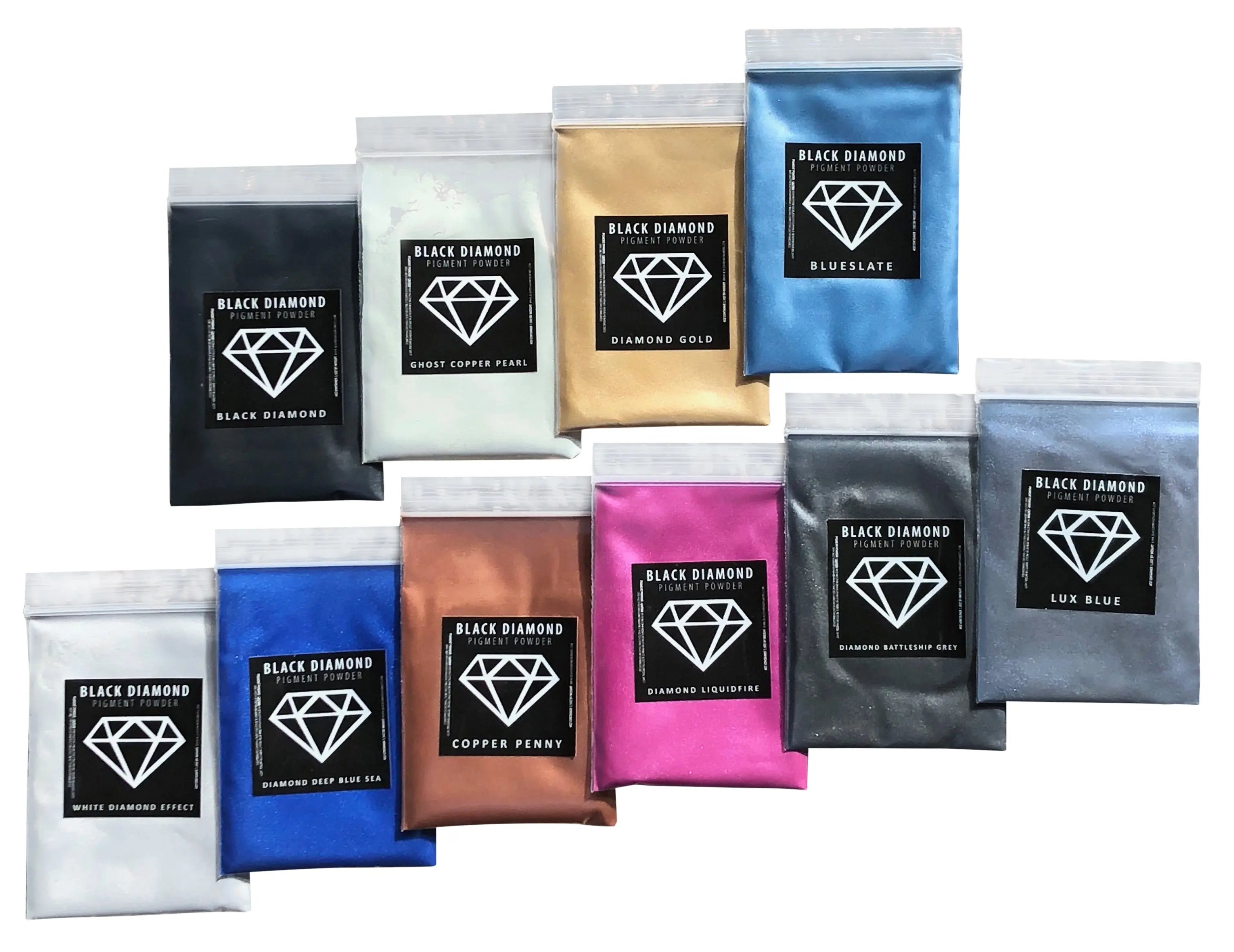 VARIETY PACK 6 (10 COLORS) mica powder pigment variety packs  Black Diamond Pigments® - Black Diamond Pigments