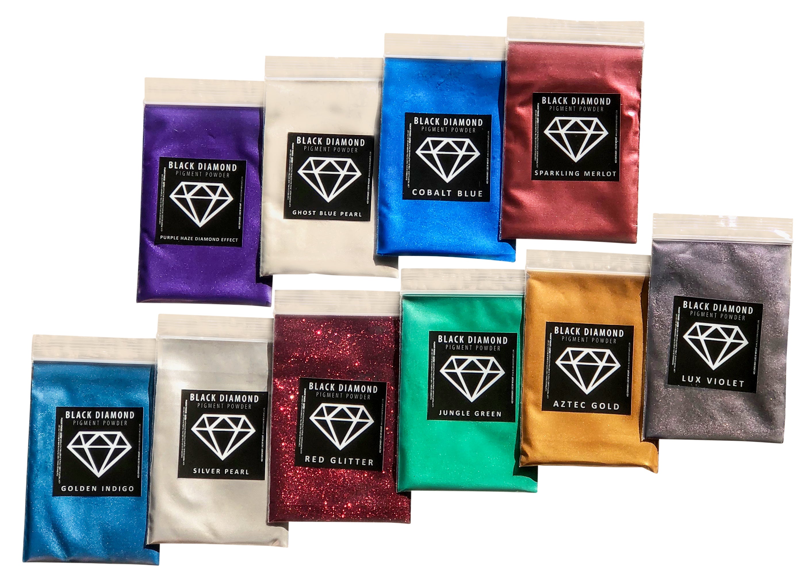 VARIETY PACK 7 (10 COLORS) mica powder pigment packs Black Diamond Pigments® - Black Diamond Pigments